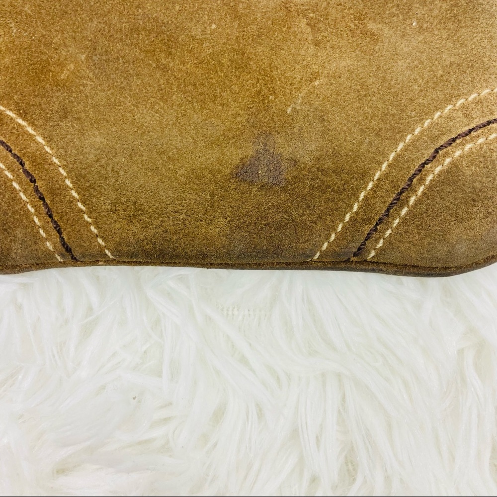 COACH brown suede leather small clutch wrist wallet - Picture 5 of 14
